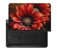 Red Sunflower Passport Holder for Men, PU Leather Passport Cover with Card Slot, Waterproof Passport Protector for Travel, Wallet Protector Case for Women
