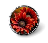 Red Sunflower Round Badge Personalized Metal Lapel Pin Badges Fit Clothing Bags Hat Humorous Printed Brooch Badge Party Decorations Accessories for Men Women