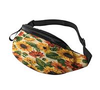 Red Sunflower Running Fanny Pack Belt Bag with Adjustable Strap for Women Men Sports Fitness Hands Free Wallet Waist Bag