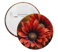Red Sunflower Tinplate Badge Personalized Round Brooch Large Craft Button Suitable for Teachers, Nurses, Doctors, Staff, Party Gift Accessories, style, 1PCS