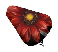 Red Sunflower Waterproof Bike Seat Cushion with Drawstring for Women Men Soft Padded Bicycle Seat Cover for Comfort Wide Road Bike Saddles Universal Fit for Mountain Exercise