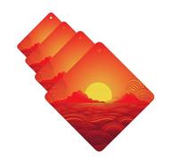 Red Sunrise Car Air Fresheners Cards Set of 4 Pieces Personalized Car Fresheners Gifts for Men Women Auto Aromatherapy Tablets Hanging Scented Cards for Wardrobe Bathroom