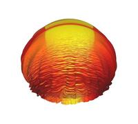 Red Sunrise Double Layer Waterproof Shower Cap, Extra Large Soft Elastic Band, Reusable Bath Cap For Women Men,Full Print Design