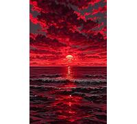 Red Sunrise Ocean Jigsaw Puzzles for Adults 300 Challenging & Brainteasing Adults Jigsaws Puzzle Puzzle Games Jigsaw Puzzle 300 Pieces