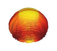 Red Sunrise Print Shower Cap – Reusable Hair Cap with Double Layer Protection, Breathable & Durable Bath Hat for Travel