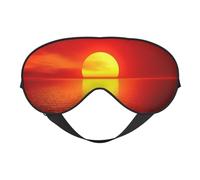 Red Sunrise Print Sleep Mask Silk Eye Cover Soft Satin Blindfold Elastic Strap Night Eyeshade Travel Nap for Women Men