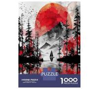 Red Sunset Forest 1000 Piece Jigsaw Puzzle Paper for Adults Mountain View Puzzle Game for Family 52x38cm/1000pcs