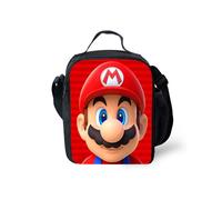 (Red) Super Mario Insulated Lunch Bag Picnic Lunchbox Outdoor