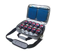 Red Suricata Insulated Slim Cooler - Ultra Thin, Flat Mini Small Cooler Lunch Bag Fits 10 Drink Cans - 2 Slim Reusable Ice Packs Included - Small Iceless Golf Cart Bag for Beer (Heathered Grey)