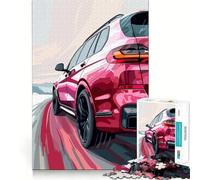 Red SUV in Motion Hard Jigsaw Puzzle for Adults 1000 Pieces Recall Boost Quiet Calm Smooth Cut Classic Gift (38x52cm)