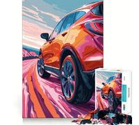 Red SUV on Winding Road 1000 Piece Jigsaws for Adults Puzzle Strengthen Recall Stress Relief Quality Edge Bday Surprise (50x75cm)