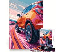 Red SUV on Winding Road Jigsaw Puzzle 1000 Piece for Adults Intellect Toy Soothing Fun Precise Cut (38x52cm)