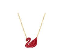 (Red swan necklace) gradient blue red pink white black swan necklace female using strange element crystal smart collarbone chain