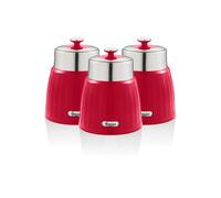 Retro Set of 3 Canisters Swan Red One Size