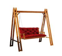 Red Swing Replacement Bench Cushs with Backrest - Thick Seat Pads for 2 3 Seater Garden Benches Long Sofa Recliner Mat with Str Indoor Outdoor Patio Fur 150x100x8cm
