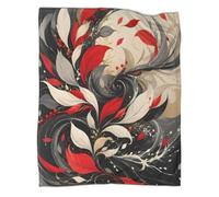 Red swirl 3D print microfiber throw blanket soft fleece for home | 40x50inchplush microfiber touch lightweight warmth sofa bed accent modern decor gift travel