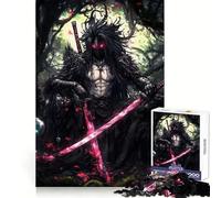 Red Swords Samurai 1000 Pieces Jigsaw Puzzles for Teenagers Logic Train Toy Quiet Fun Smooth Cut Lovely Gift (50x75cm)