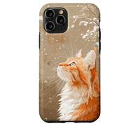 Red Tabby Cat Snow Digital Painting Wildlife pet art decor Case for iPhone 11 Pro