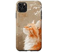 Red Tabby Cat Snow Digital Painting Wildlife pet art decor Case for iPhone 11 Pro Max