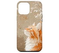 Red Tabby Cat Snow Digital Painting Wildlife pet art decor Case for iPhone 12 Pro Max