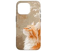 Red Tabby Cat Snow Digital Painting Wildlife pet art decor Case for iPhone 16 Pro