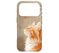 Red Tabby Cat Snow Digital Painting Wildlife pet art decor Case for iPhone 17 Pro