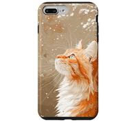 Red Tabby Cat Snow Digital Painting Wildlife pet art decor Case for iPhone 7 Plus/8 Plus