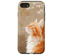 Red Tabby Cat Snow Digital Painting Wildlife pet art decor Case for iPhone SE (2020) / 7/8