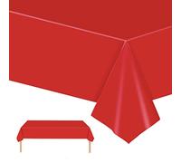 Red Table Cloth Table Cover,54x108 Inch RedParty Tablecloth Tablecover,Red Plastic Waterproof Table Cloth Party Table Decorations for Adults Christmas Valentine's Day Wedding Union Jack Street Party