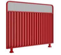 Red Table Privacy Screen Translucent Glass Partition for Restaurant Bar Office Decor, Stylish Room Divider 100x130cm Creates Cozy Atmosphere Easy Clean Commercial Use