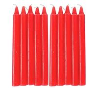 Red Tapered Candles - Unscented Dinner Candle | Long Burning Wax Candles | Red/White Conical Conical Survival Supplies for Matrimon Blessing Celebrations