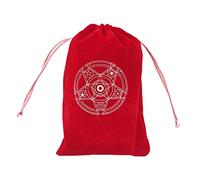 Red Tarot Bag,Hexagram Print Velvet Tarot Bag - 19x10cm Red Drawstring Pouch for Tarot Oracle Cards, Jewelry Pouch Travel Tarot Enthusiasts Bag. Hepvet, plain red, 1