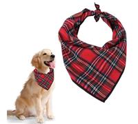Red Tartan Dog Bandana Christmas Dog Bandanas Classic Plaid Reusable Washable Pet Triangle Scarf Pet Bandana Pets Costume Accessories