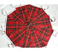 Red Tartan Fabric Bunting Shabby Chic Single ply 9m 30ft Traditional Christmas Hogmanay Burn's Night