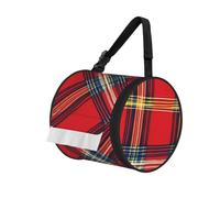 Red Tartan Hanging Toilet Paper Holder Portable Tissue Holder for Bathroom Car Vintage Grid Foldable Roll Storage Bag with Adjustable Strap
