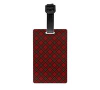 Red Tartan Plaid Winter Christmas Pattern Luggage Tags