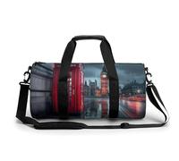 Red Telephone Booth and Big Ben in London Street Gym Bag Lightweight Carry On Duffel Bag Athletic Sports Travel Bag Weekender Bag for Men Women