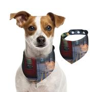 Red Telephone Booths on The Streets of London Pet Scarf Dog Bandanas Spring Summer Soft Cotton Puppy Scarfs Adjustable Accessories for Small Medium Large Girl Boy Pup Large