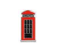 Red Telephone Box Enamel Pin - 2.3cm x 1cm British Phone Booth Badge with Silver Trim - UK Souvenir Lapel Pin for Clothes, Hats, Backpacks, Collectors, and Gifts