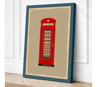 Red Telephone Box Graphic Canvas Wall Art Print 24x16 Inch (61 x 41 cm)