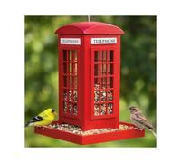 Red Telephone Box Hanging Bird Feeder