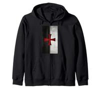 Red Templar Cross Flag of Crusader Knights T-Shirt Zip Hoodie