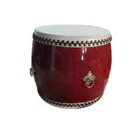 Red Temple Hall Drum, Standing Performance Percussion Props, Exquisite Copper Rings, Suitable for Festival Stage,45CM
