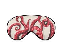 Red Tentacle Octopus Sleep Mask Underwater Sea Animal Blindfold for Sleeping Elastic Blackout Eye Mask Cover for Full Night's Sleep Travel and Nap
