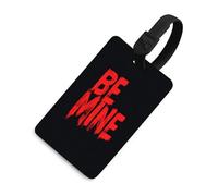 RED Text BE Mine on Black Luggage Tag Travel Bag Suitcase Baggage Name Tags