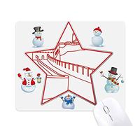 Red The Great Wall Pattern China Christmas Snowman Family Star Mouse Pad