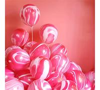 Red Tie Dye Balloons 30PCS 12 Inch Agate Marble Latex Swirl Balloons For Tie Dye Birthday Party Supplies,Candyland,Bachelorette,Fun Hippie Party Decorations