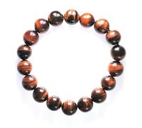 Red Tiger Eye Bracelet for Men&Women | Approximately 7.5 Inch Adjustable 1/2 Inch Bead Crystal Bracelets for Courage, Protection Wealth | Couple Bracelets, Unique Gifts for Him, Men's Jewelry 12mm