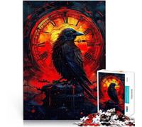 Red time of Raven1000 Piece Puzzle For Adults Family Game Stress Reliever Difficult Challenge is ideal as gifts for the whole family 38x26cm