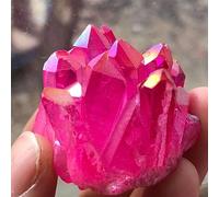Red Titanium Rainbow Halo Quartz Cluster Crystal Point Ornaments (Size : 2pcs)